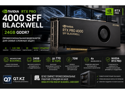 NVIDIA RTX PRO 4000 SFF Blackwell 24GB GDDR7 — профессиональная мощность в компактном формате